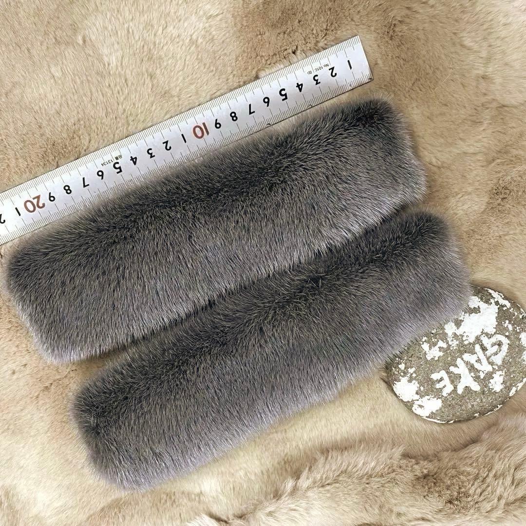 ミンク　ハンドルカバー／ブルーグレー Ｍサイズ ２枚セット／GAKE日本製❣️