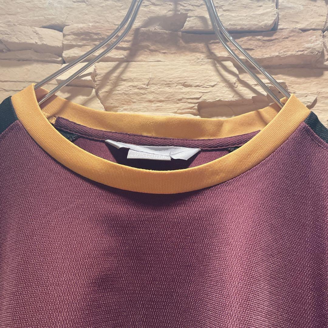 【絶妙配色】y2k/NIKEナイキ/長袖トレーニングウェア刺繍ロゴ/ブラウンXL