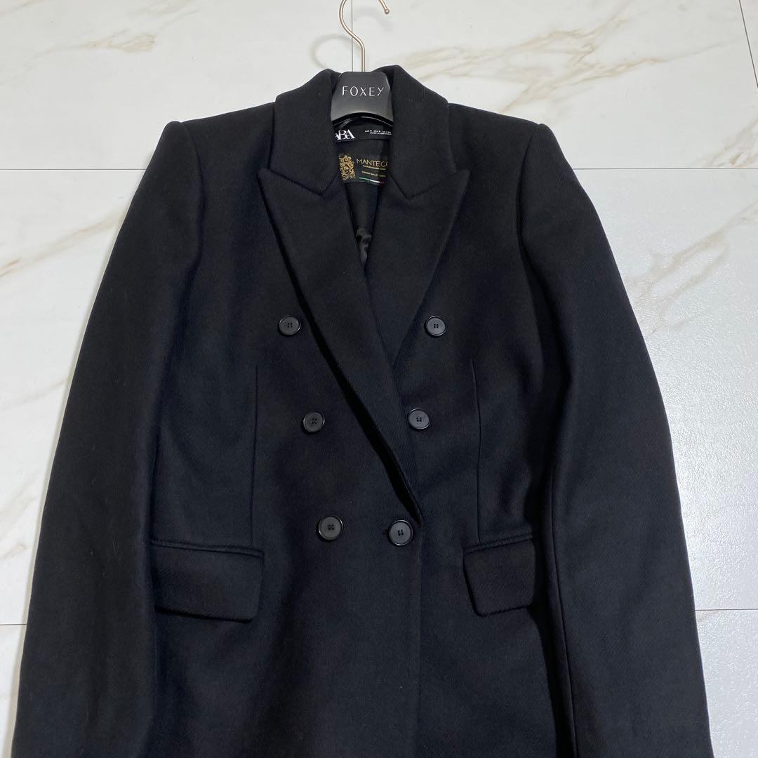 極美品♡ザラ マンテコ ウール チェスターコート ツイル生地 M位