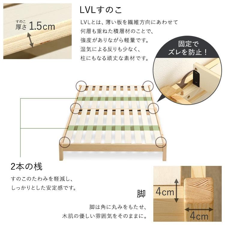 2分で完成！組立簡単ベッド (セミダブル)