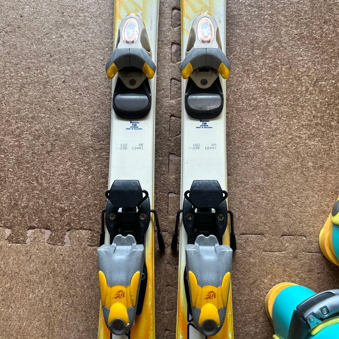 KAZAMA スキー板（100㎝）とブーツ（21.0㎝）セット キッズ　イエロー