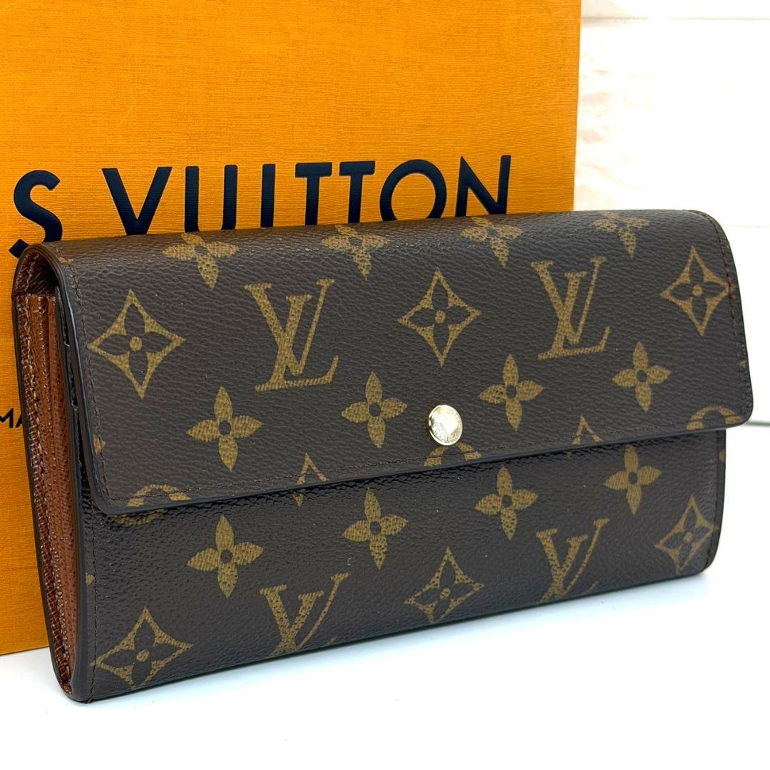 美品 ルイヴィトン モノグラム ポルトフォイユ サラ 10カード 茶色 財布 .