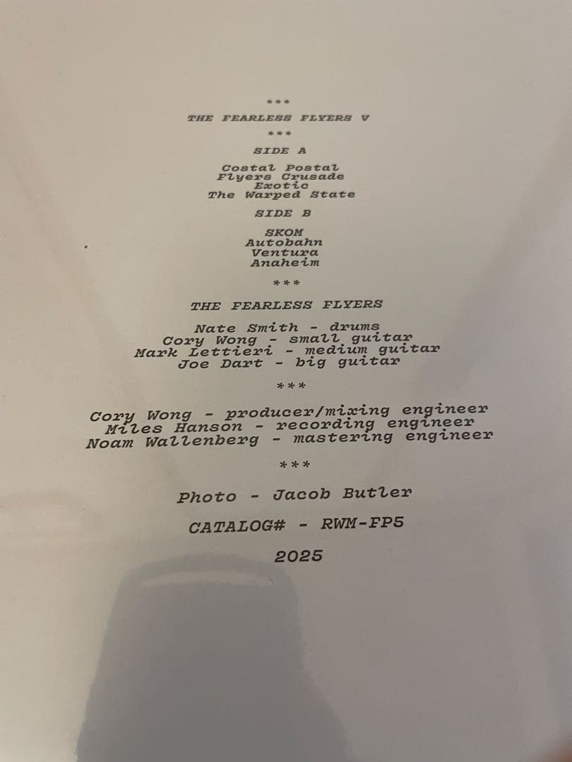 The Fearless Flyers V レコード vulfpeck