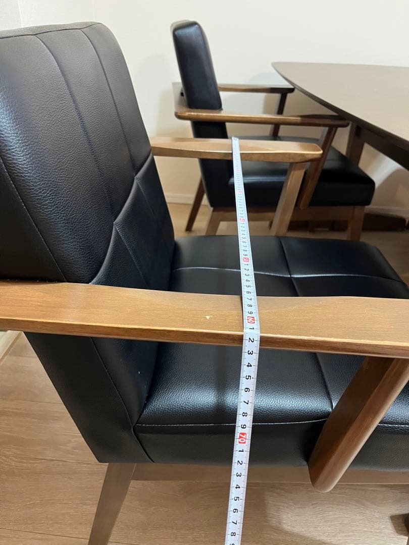 ダイニングチェア 黒 合成皮革