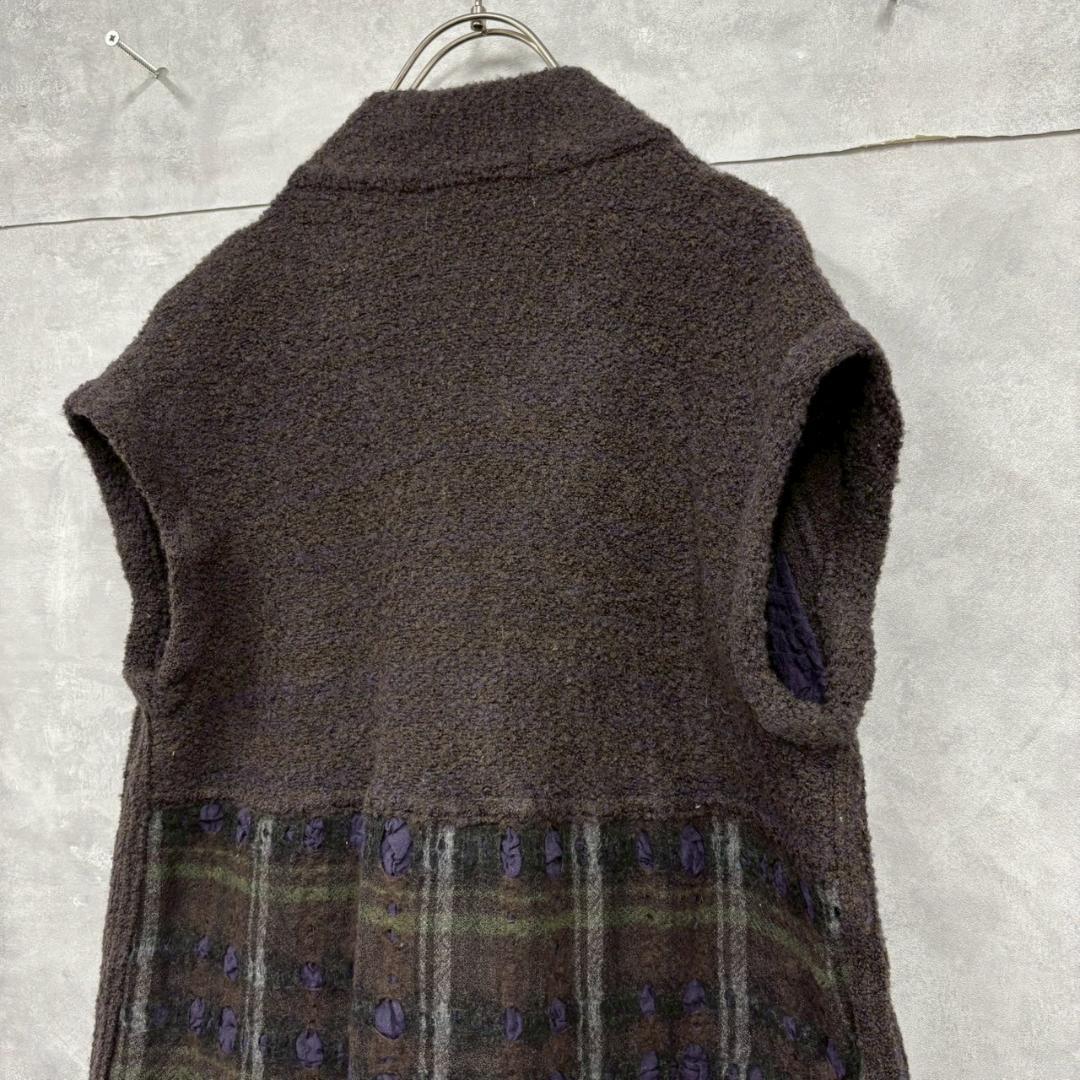 FUGA FUGA 前開き ウール デザインワンピース 日本製 N1724