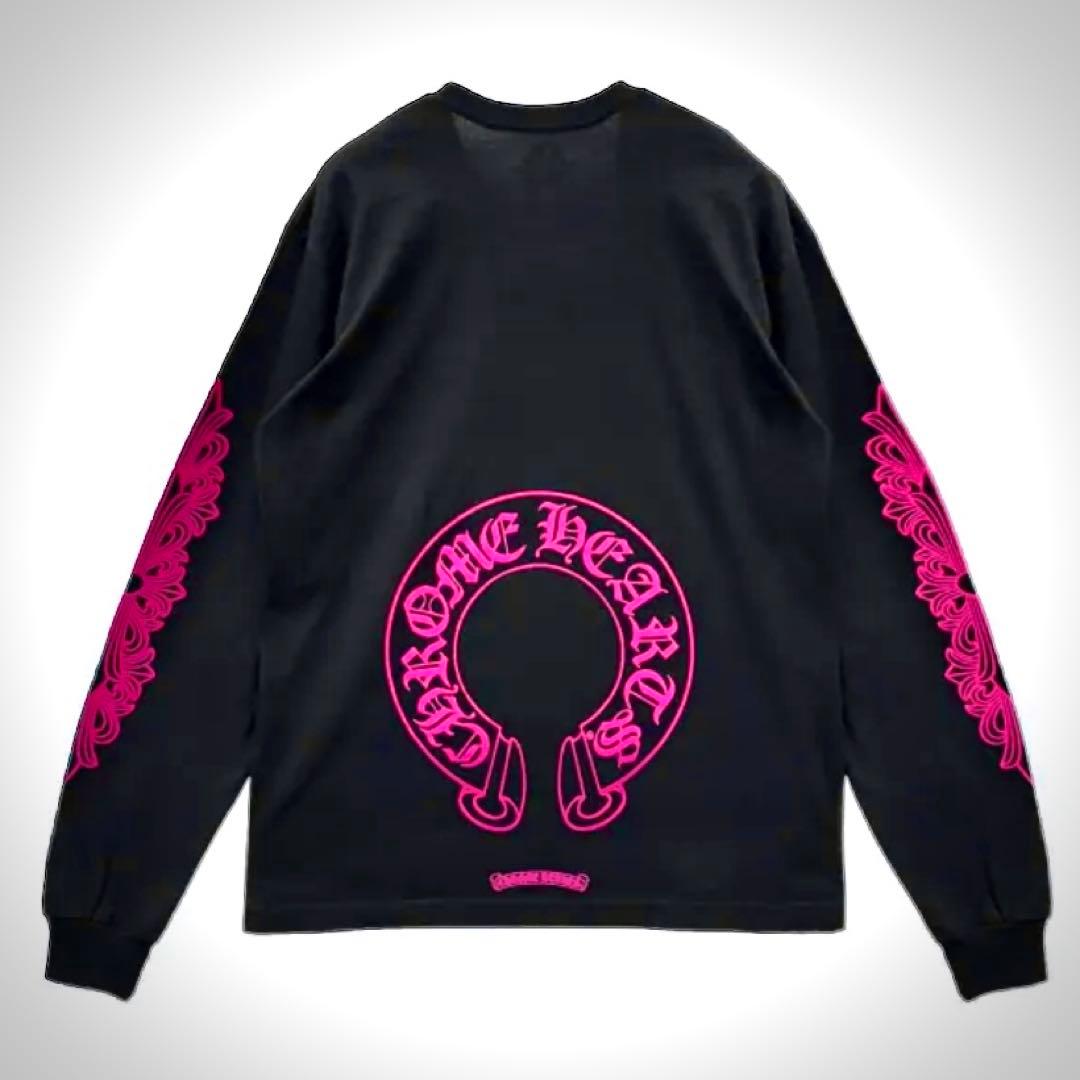Chrome Hearts フローラル ロングスリーブT ブラック ピンク