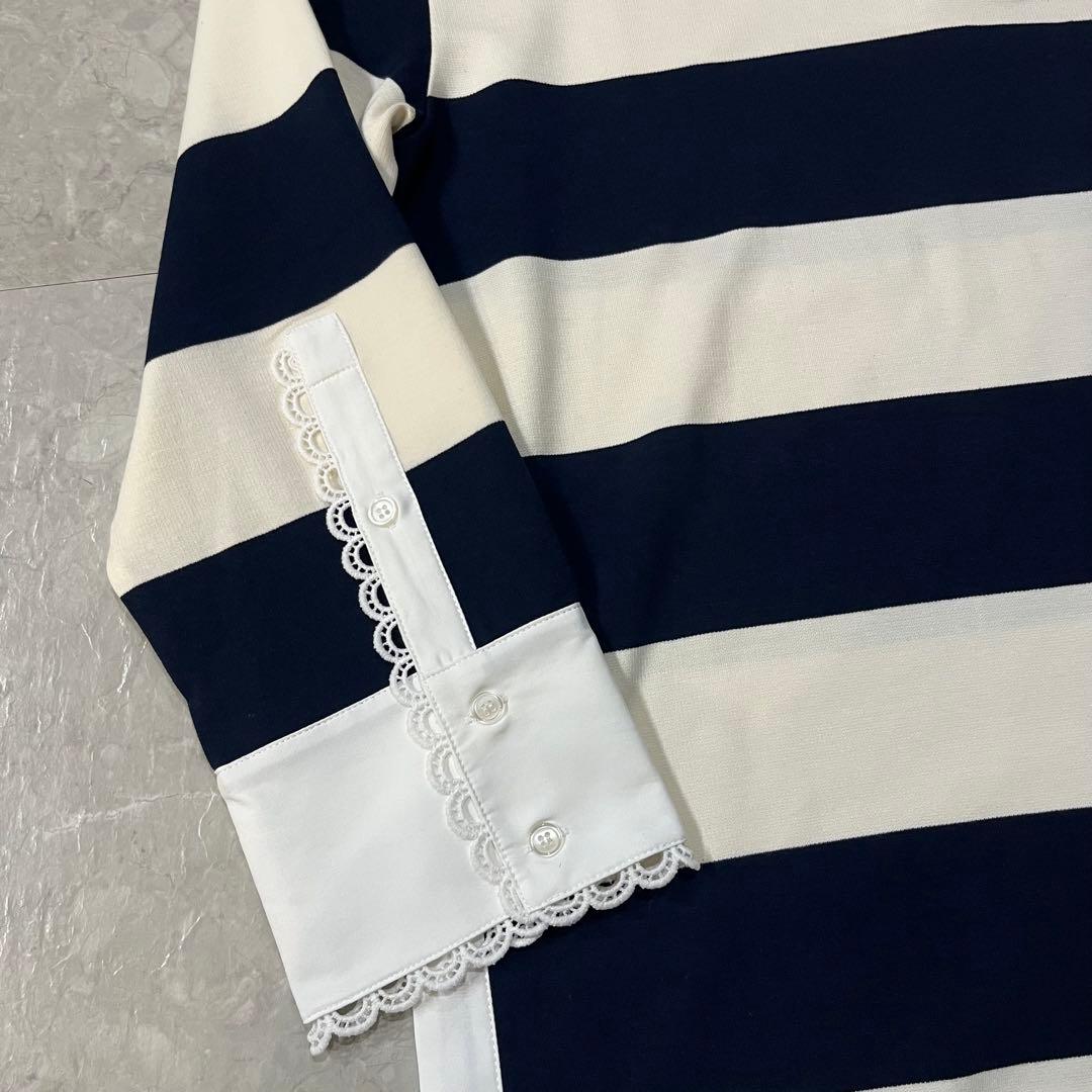 【新品未使用】Bibiy. ボーダー柄長袖トップス ラガーシャツ