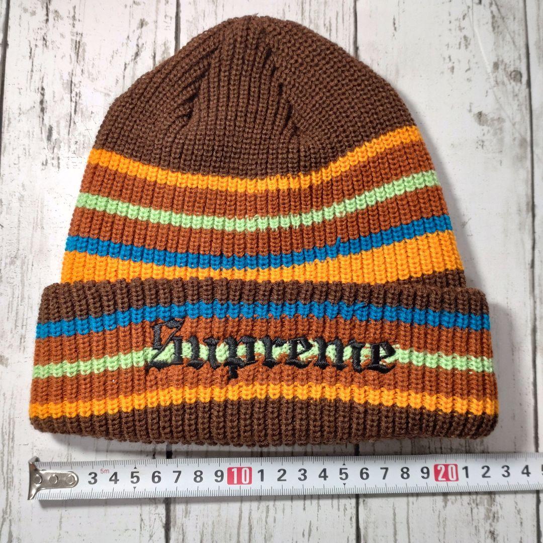 帽子 Supreme Bright Stripe Beanie Brown