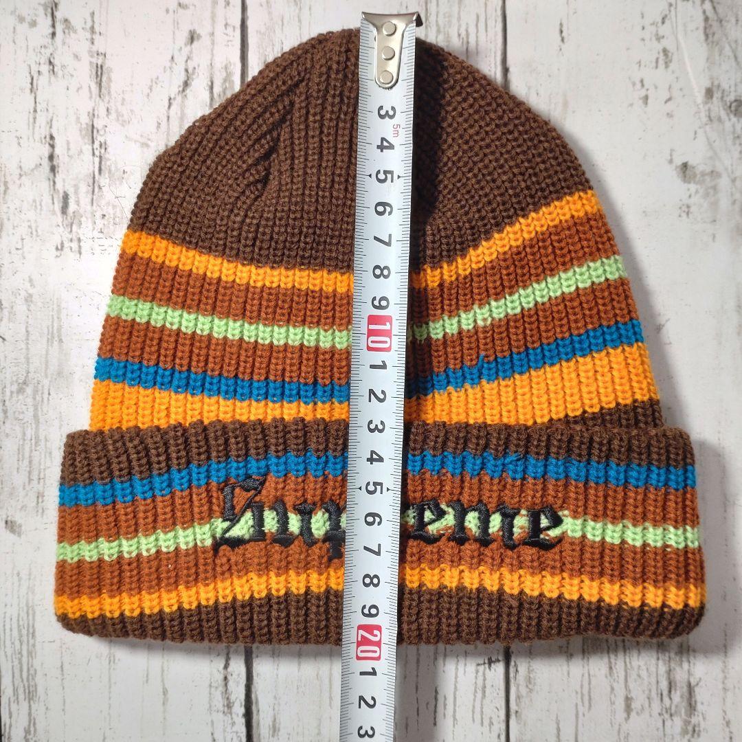 帽子 Supreme Bright Stripe Beanie Brown