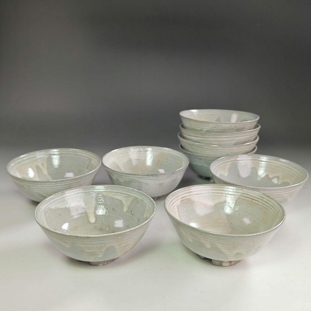 ウ289 数茶碗『楽山窯造』『萩焼　9客　共箱』抹茶碗　茶道具