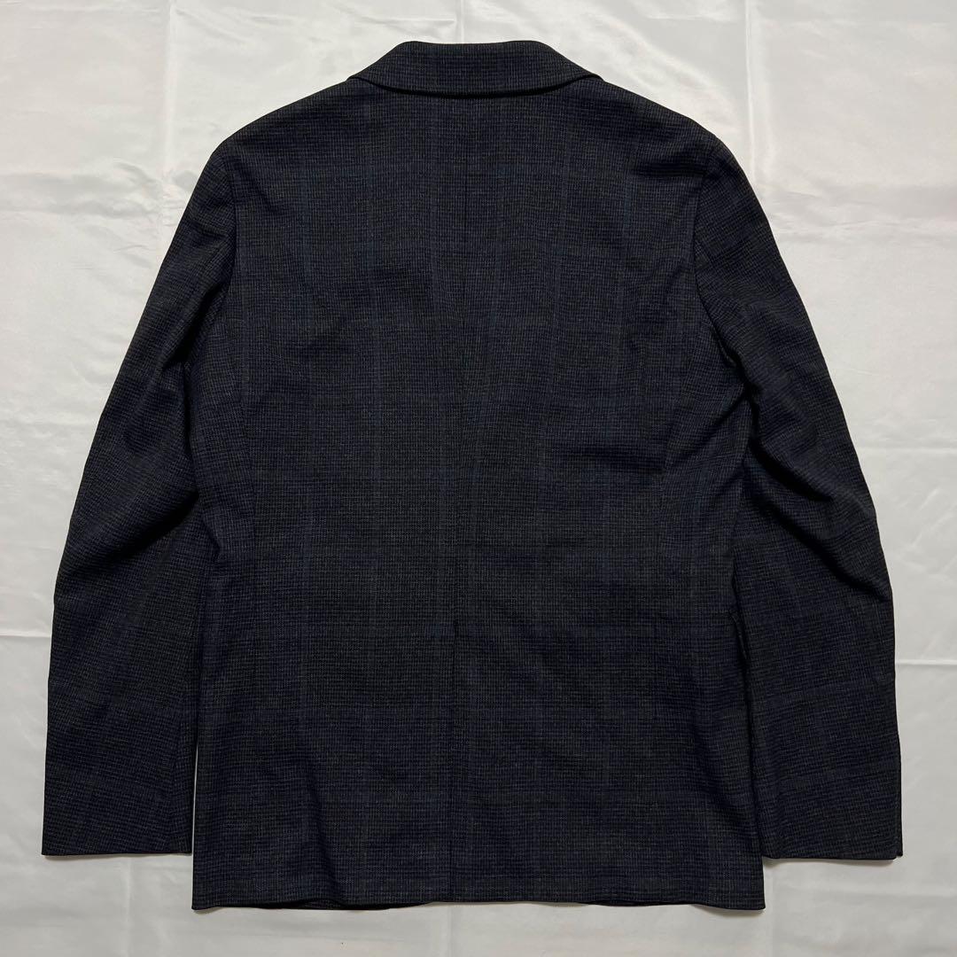 極美品✨EDIFICE 近年モデル スーツ グレー 紺 チェック ストレッチ L