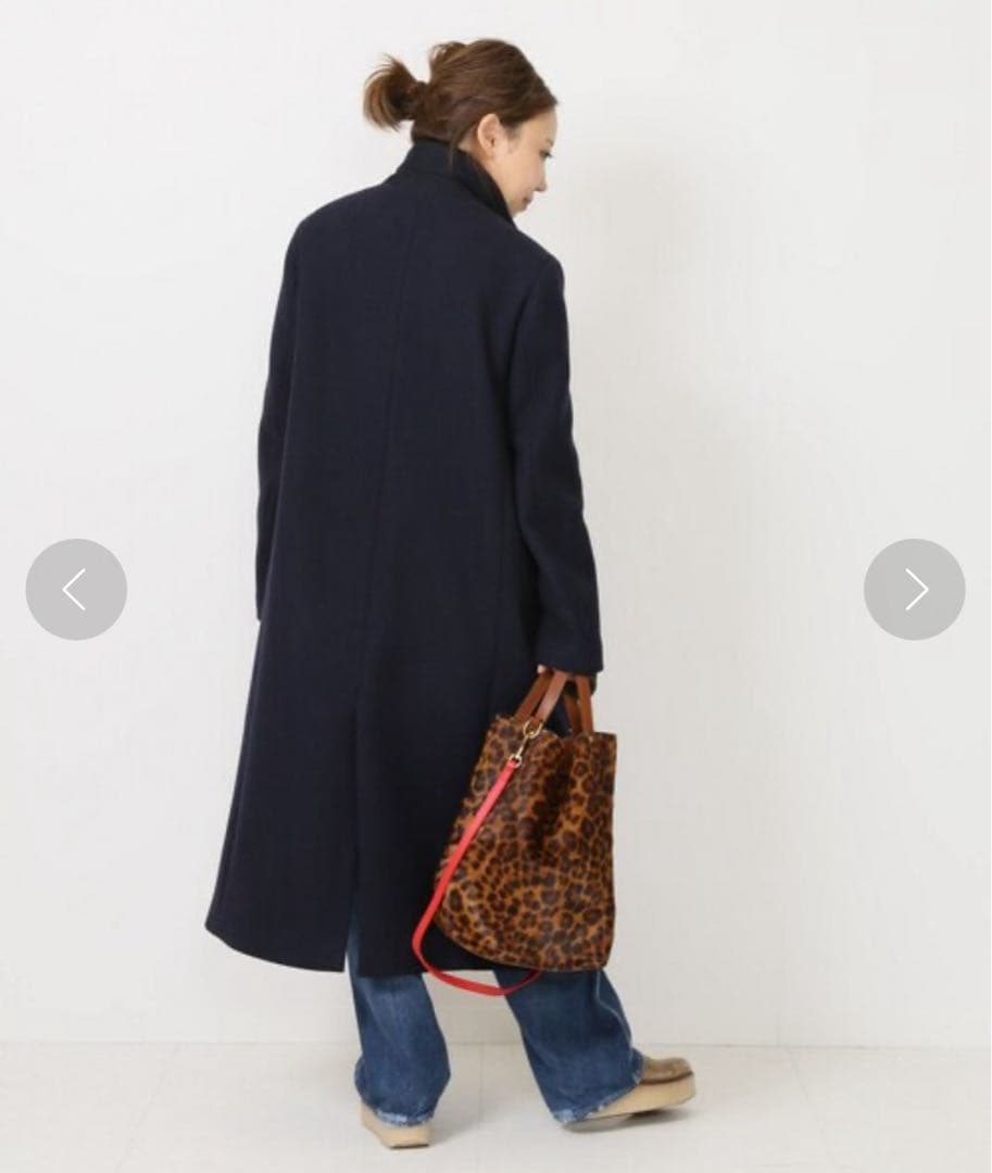 【みたろう】YLEVE ウールロングチェスターコート ネイビー