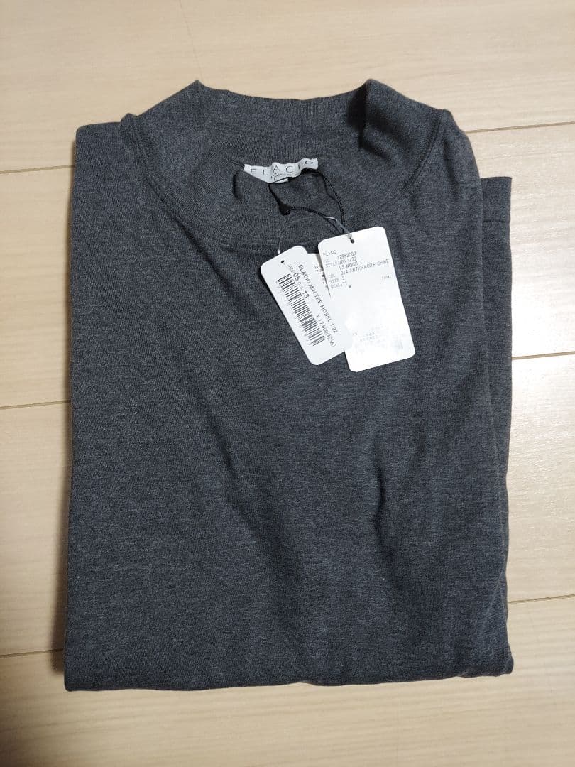 新品 ELACIO モックネック カットソー エラシオ ダークグレー サイズ5