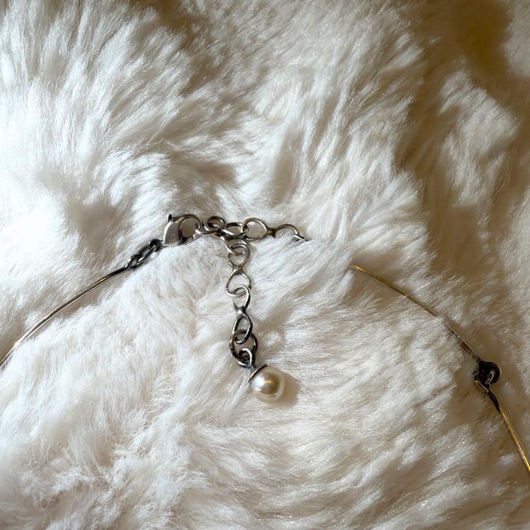 【作家物】BéBé工房 シルバー＆パール チョーカーネックレス 今村学 べべ