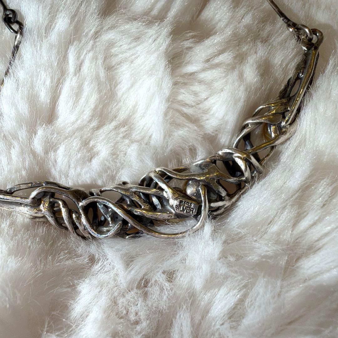 【作家物】BéBé工房 シルバー＆パール チョーカーネックレス 今村学 べべ