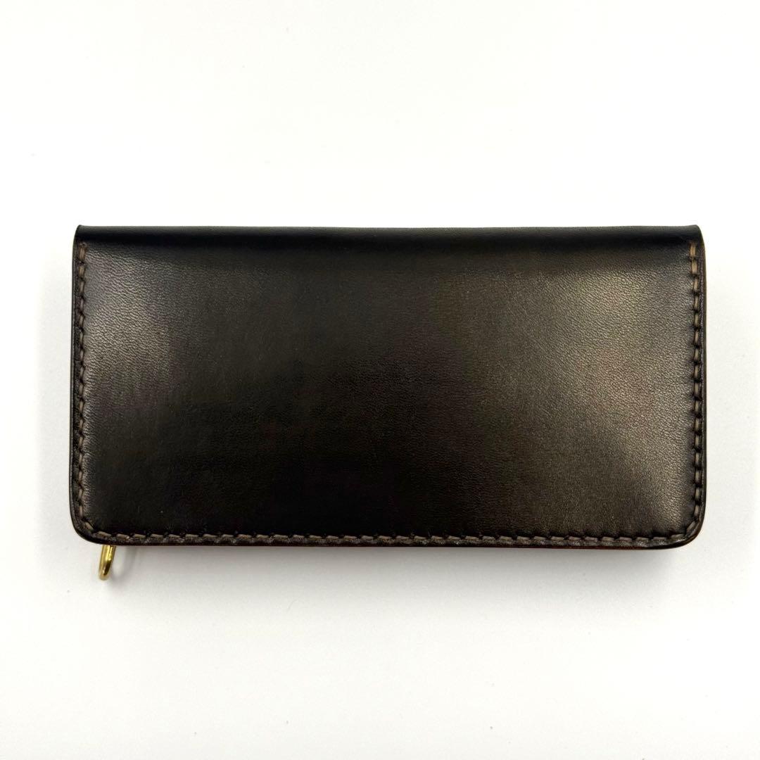 トラッカーウォレット(ブラック)サドルレザー　タロンジッパー　真鍮金具
