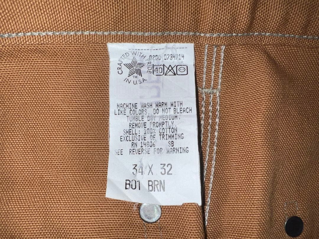 USA製 CARHARTT カーハート ダブルニーパンツ ブラウン 34×32