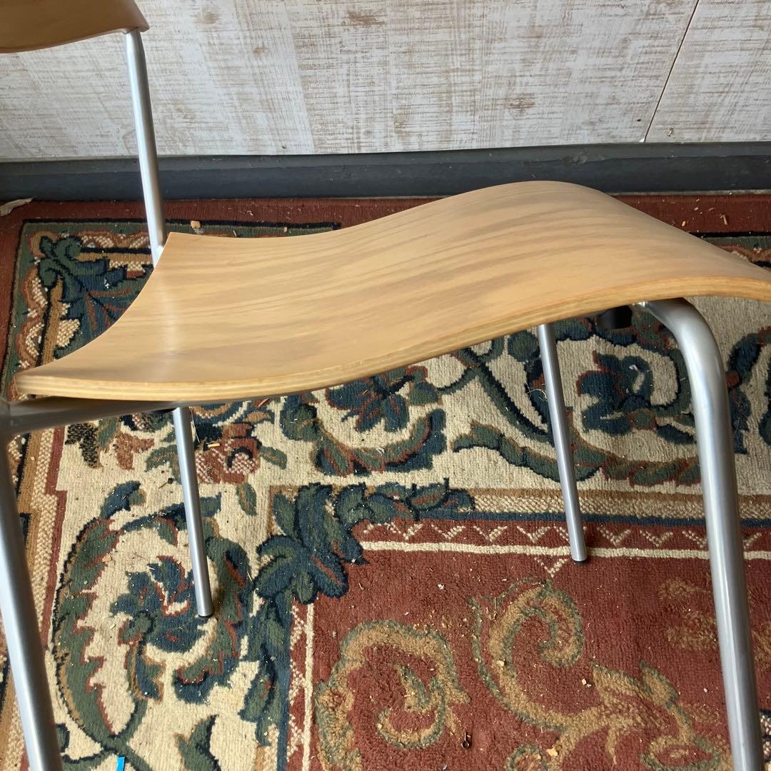 ① 北欧レトロ ラムホルツ キャンパス プライウッドチェア 2脚セット