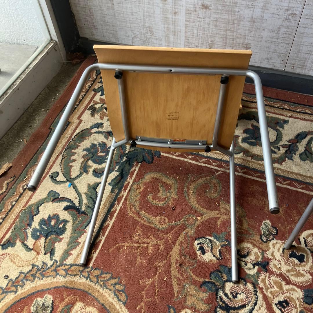 ① 北欧レトロ ラムホルツ キャンパス プライウッドチェア 2脚セット
