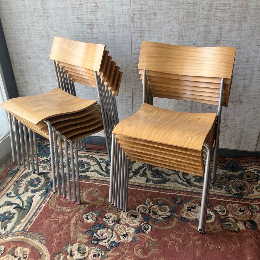 ① 北欧レトロ ラムホルツ キャンパス プライウッドチェア 2脚セット