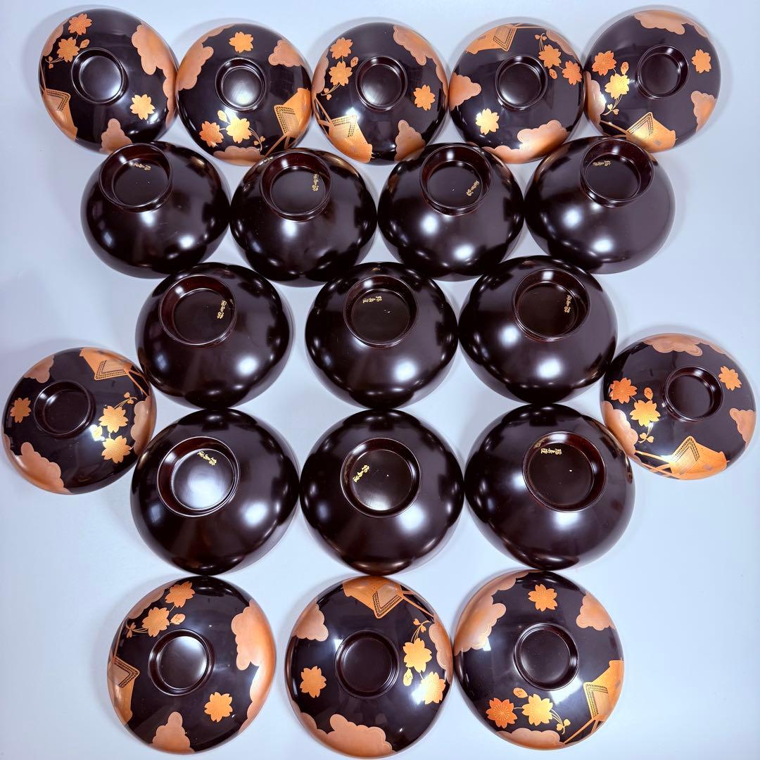 輪島塗　武田漆器店　金蒔絵牛車桜文吸物椀　国産漆100％使用　共箱　資産家特注品