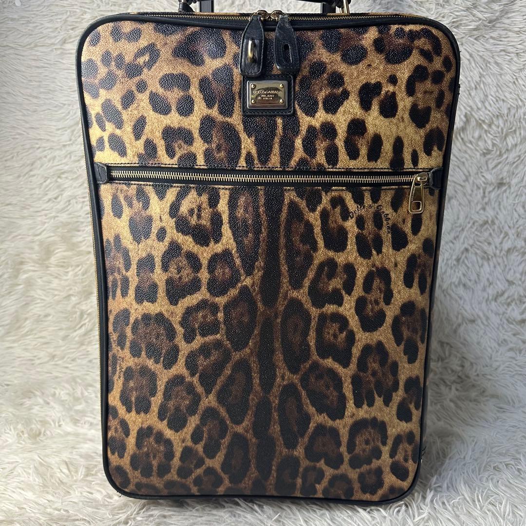 美品 PVCドルガバ レオパード ヒョウ柄 大型キャリーケース 旅行やビジネスに
