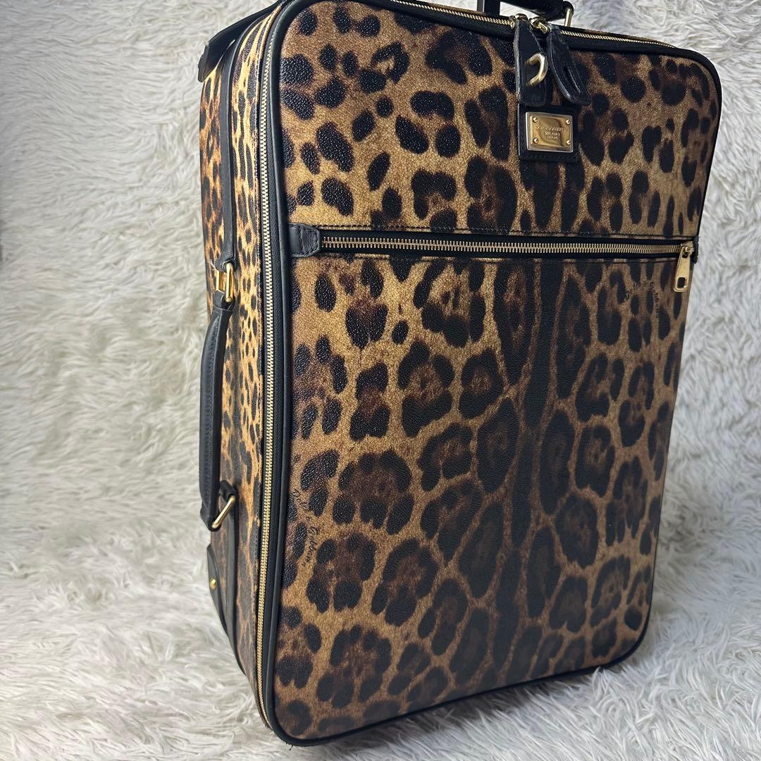 美品 PVCドルガバ レオパード ヒョウ柄 大型キャリーケース 旅行やビジネスに