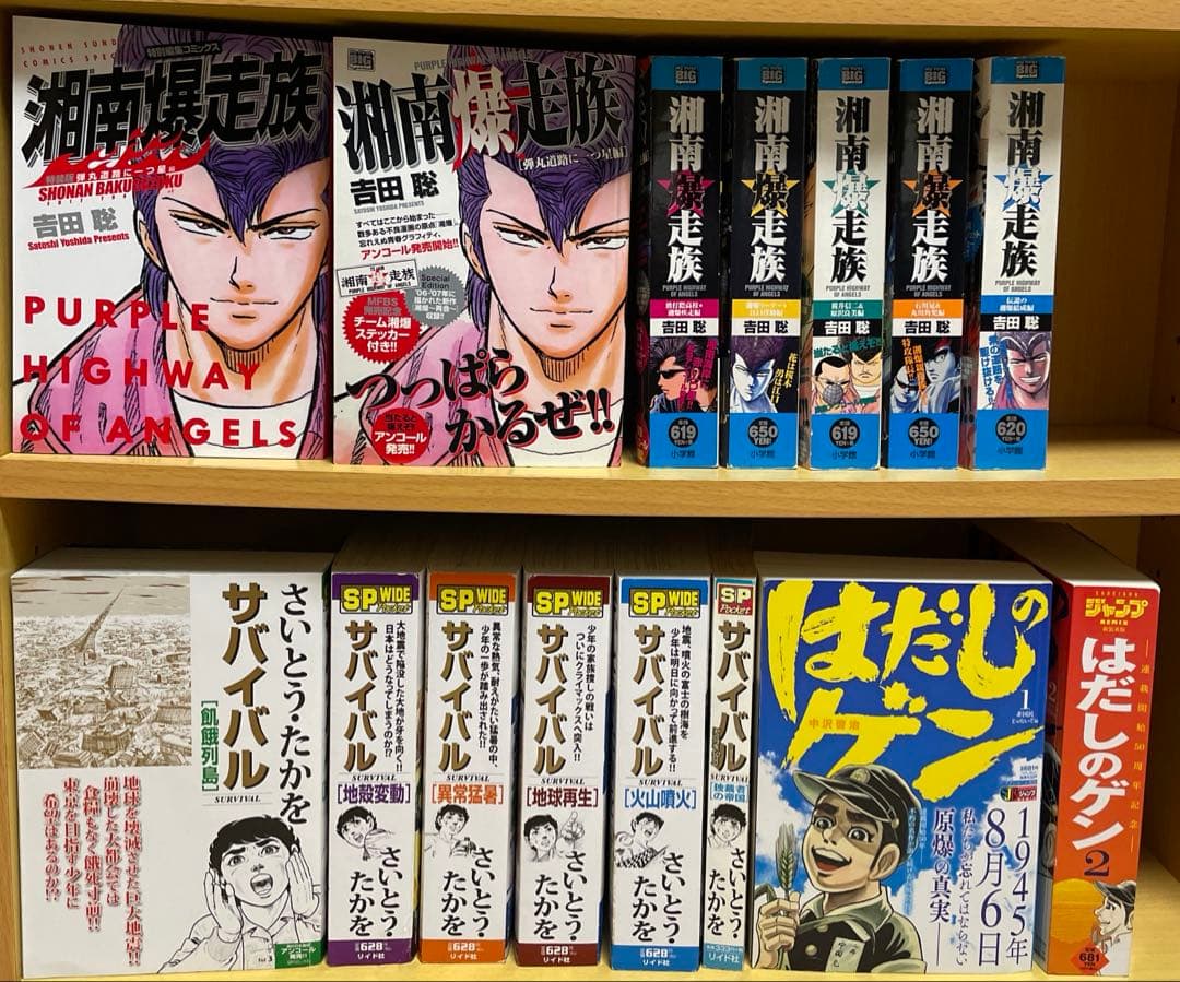 湘南爆走族 サバイバル はだしのゲン マンガ 漫画 コンビニ版 15冊 昭和名作