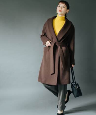 アーバンリサーチロッソ ショールオーバーコート 茶色