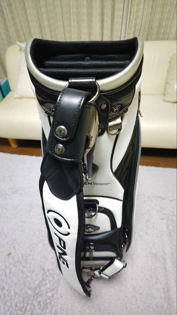 ピン キャディバッグ 9.5型 3点式ショルダー 極美品 PING