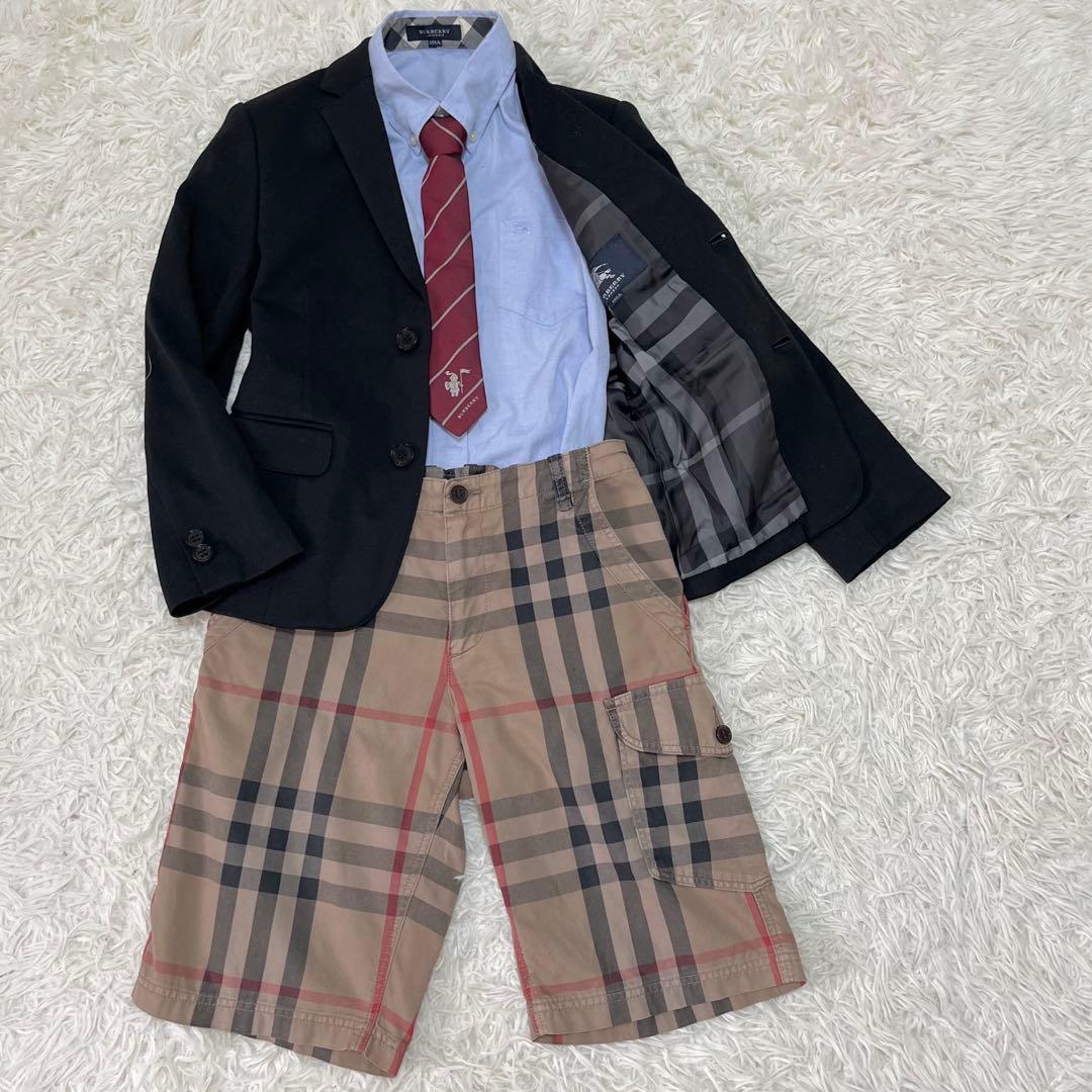 美品✨バーバリーロンドン　130 フォーマルスーツ　豪華4点セット　ノバチェック