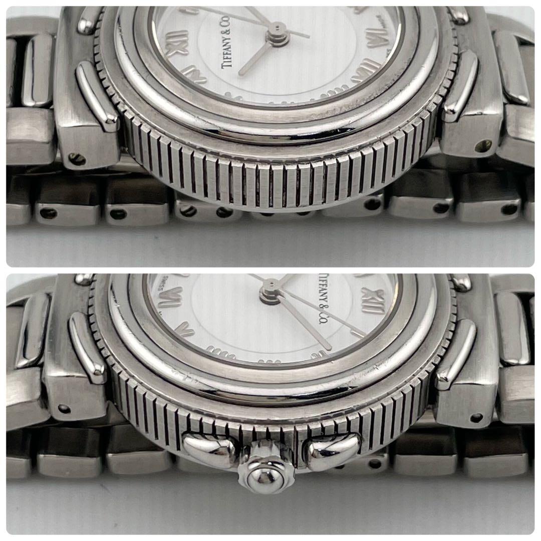 ティファニー　インタリオ　腕時計　ロゴ　ホワイト　ローマン　レディース