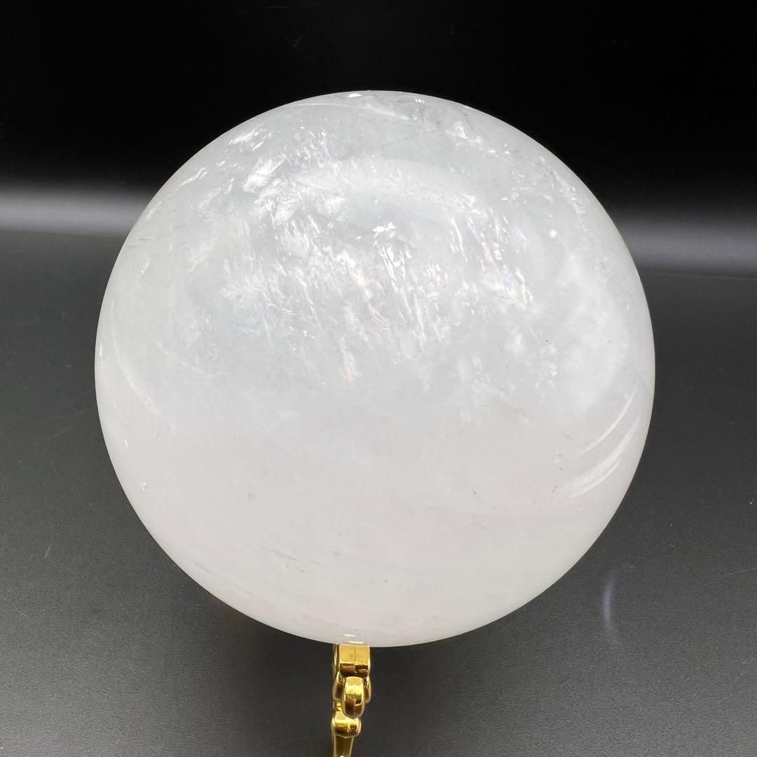 ✳️超美白大宝珠✨美しいレインボー✨極上 ホワイトカルサイト 丸玉 天然石 他1点