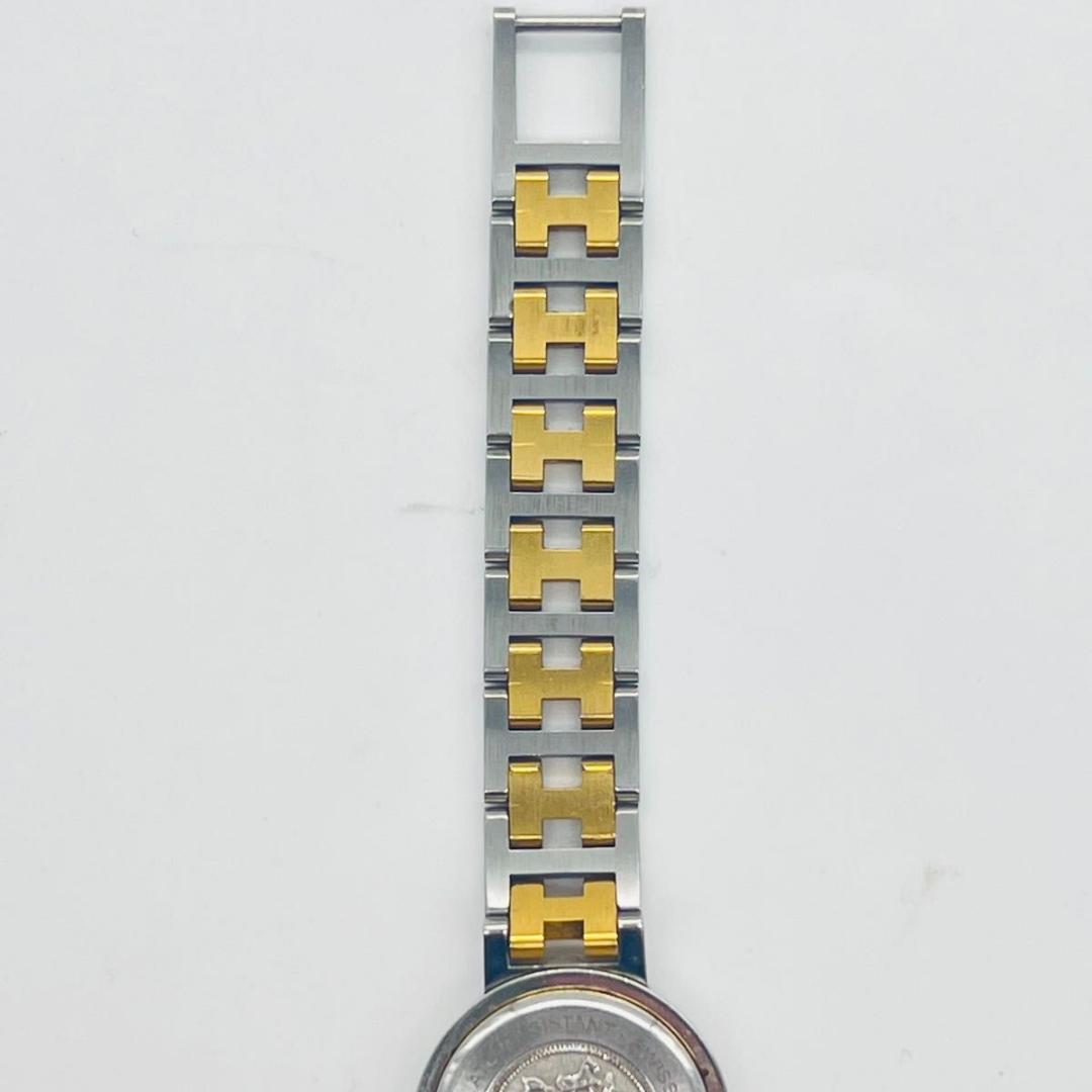 新品電池　ゴールド　エルメス クリッパー　アイボリー文字盤　クォーツ　腕時計