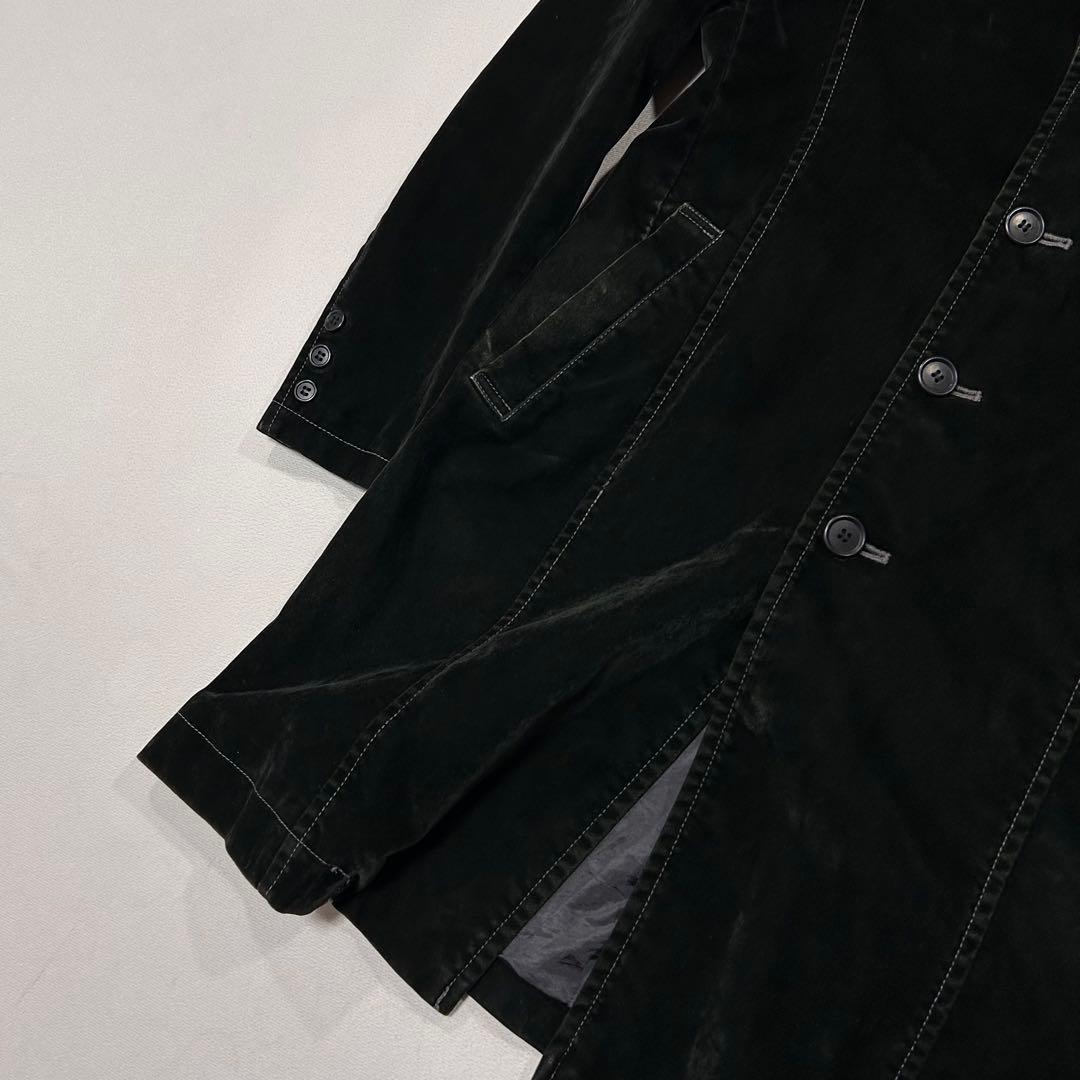 00s Morgan レーヨン ベロア ロングコート 光沢 モードロック 平成