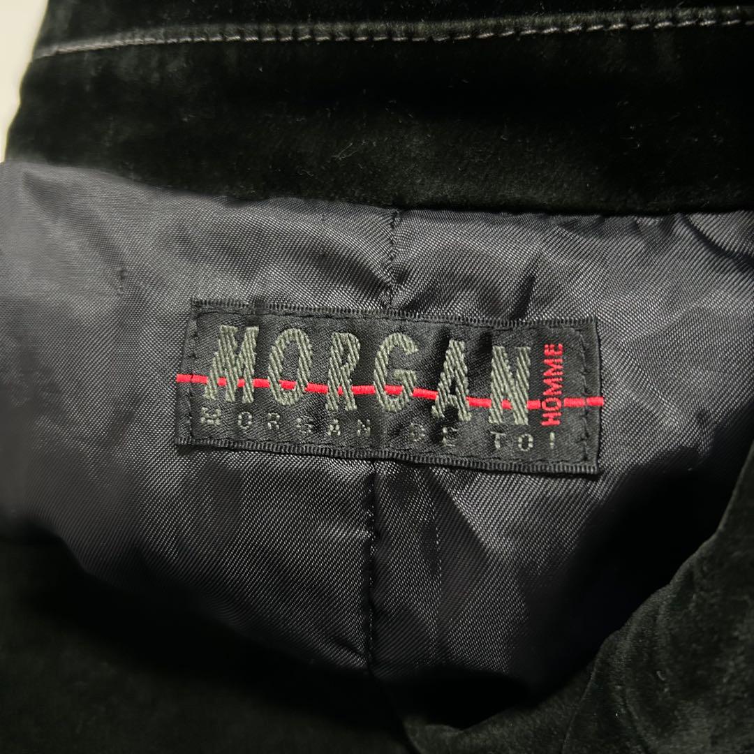 00s Morgan レーヨン ベロア ロングコート 光沢 モードロック 平成