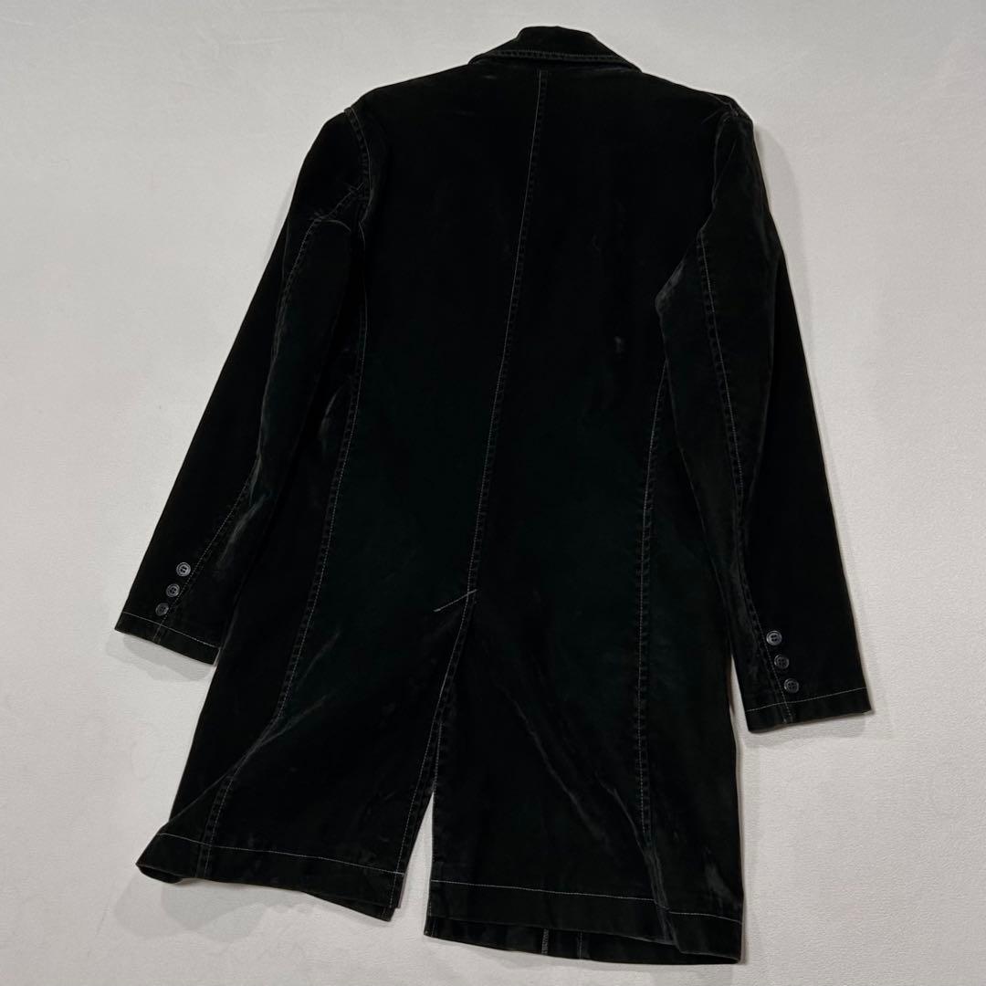 00s Morgan レーヨン ベロア ロングコート 光沢 モードロック 平成