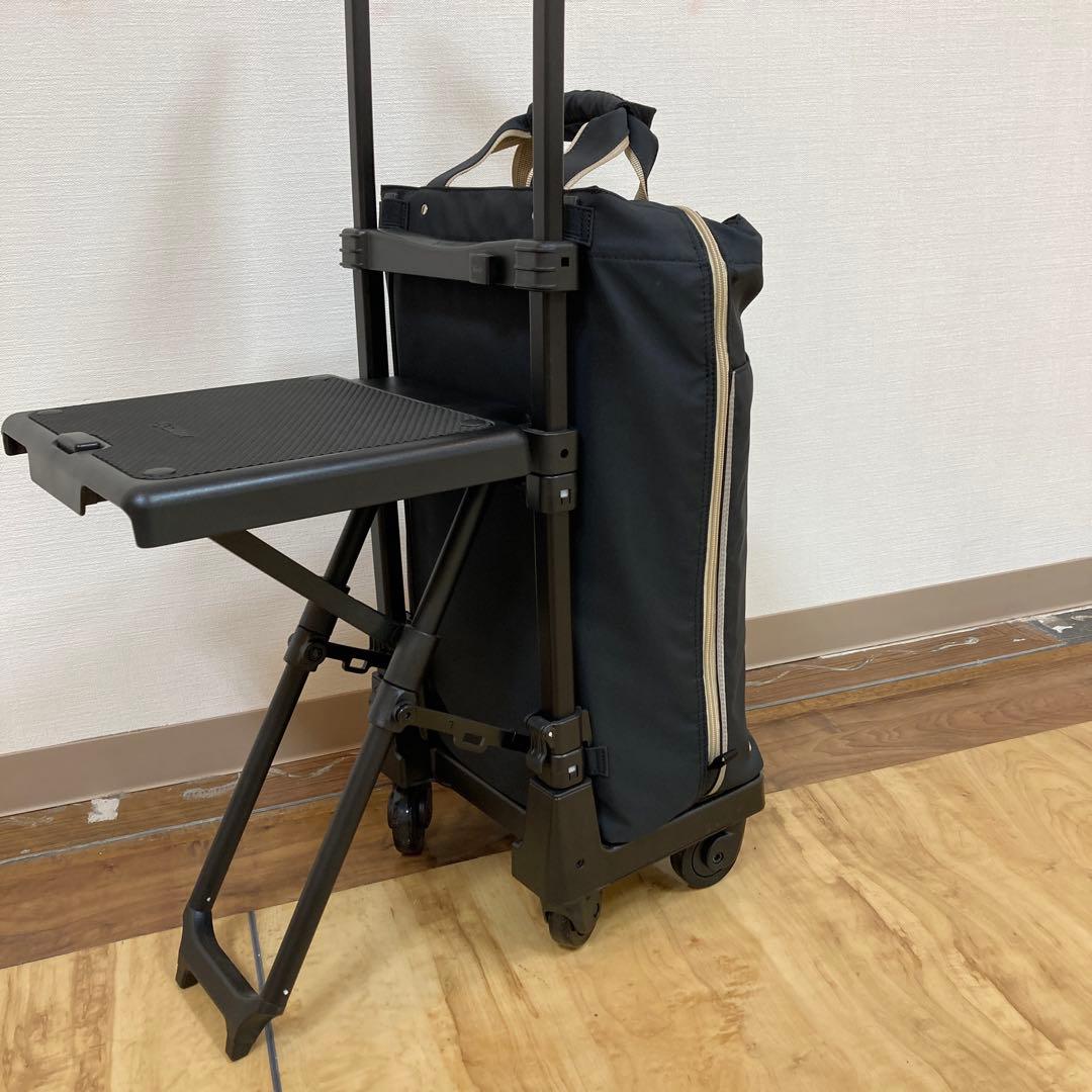 スワニー座面付きキャリーバッグ 折りたたみ式テーブル付きキャリーケース ブラック