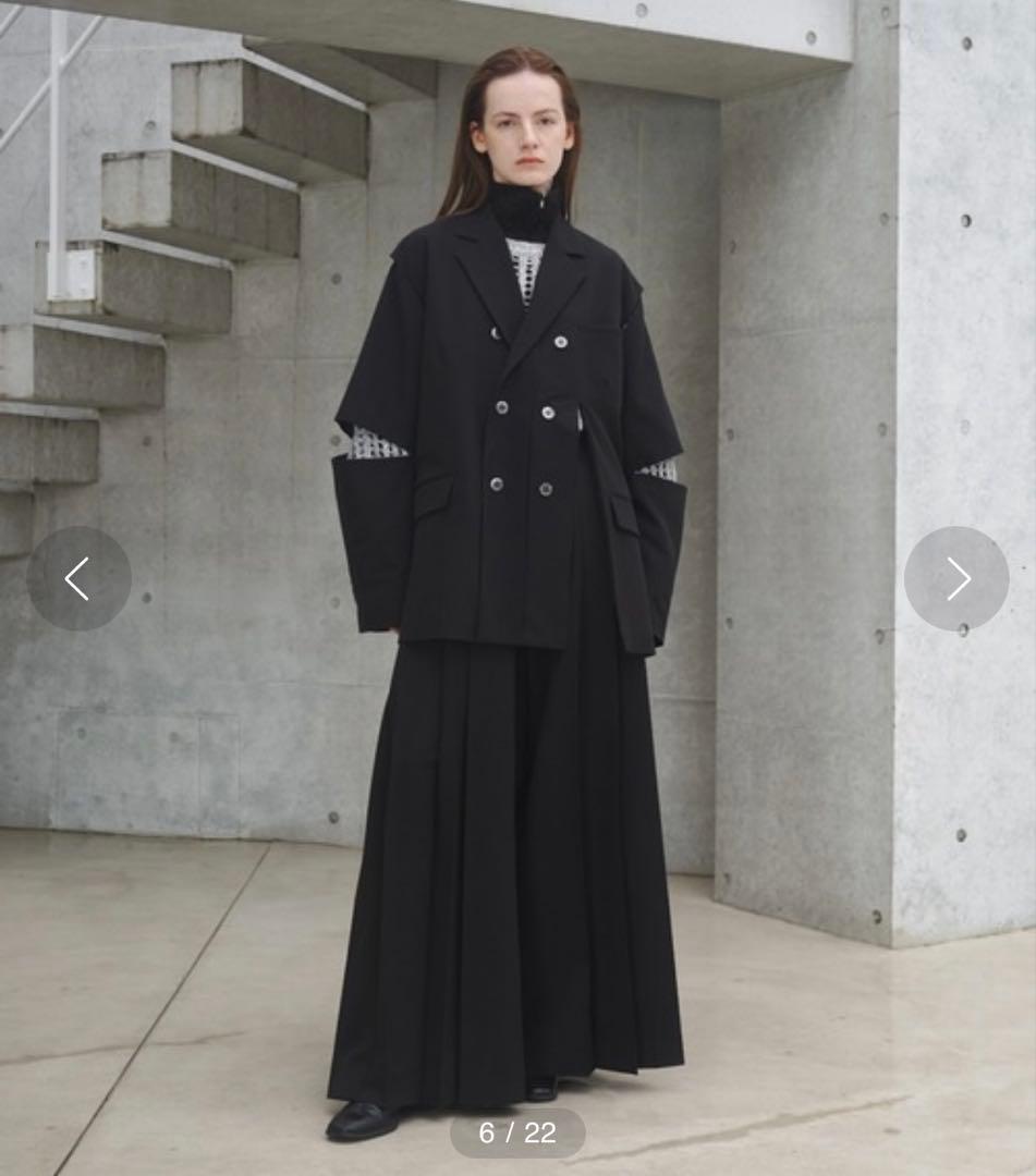 seyto 4タックプリーツバギーフレアパンツ ブラック サイズ0