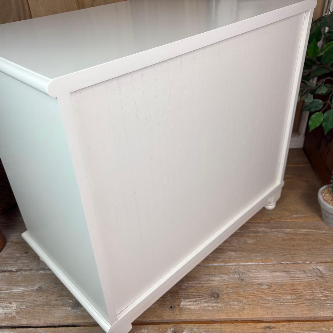 訳あり品！【99】フレンチ調ホワイトチェスト三段四つ引き木製収納家具姫系タンス