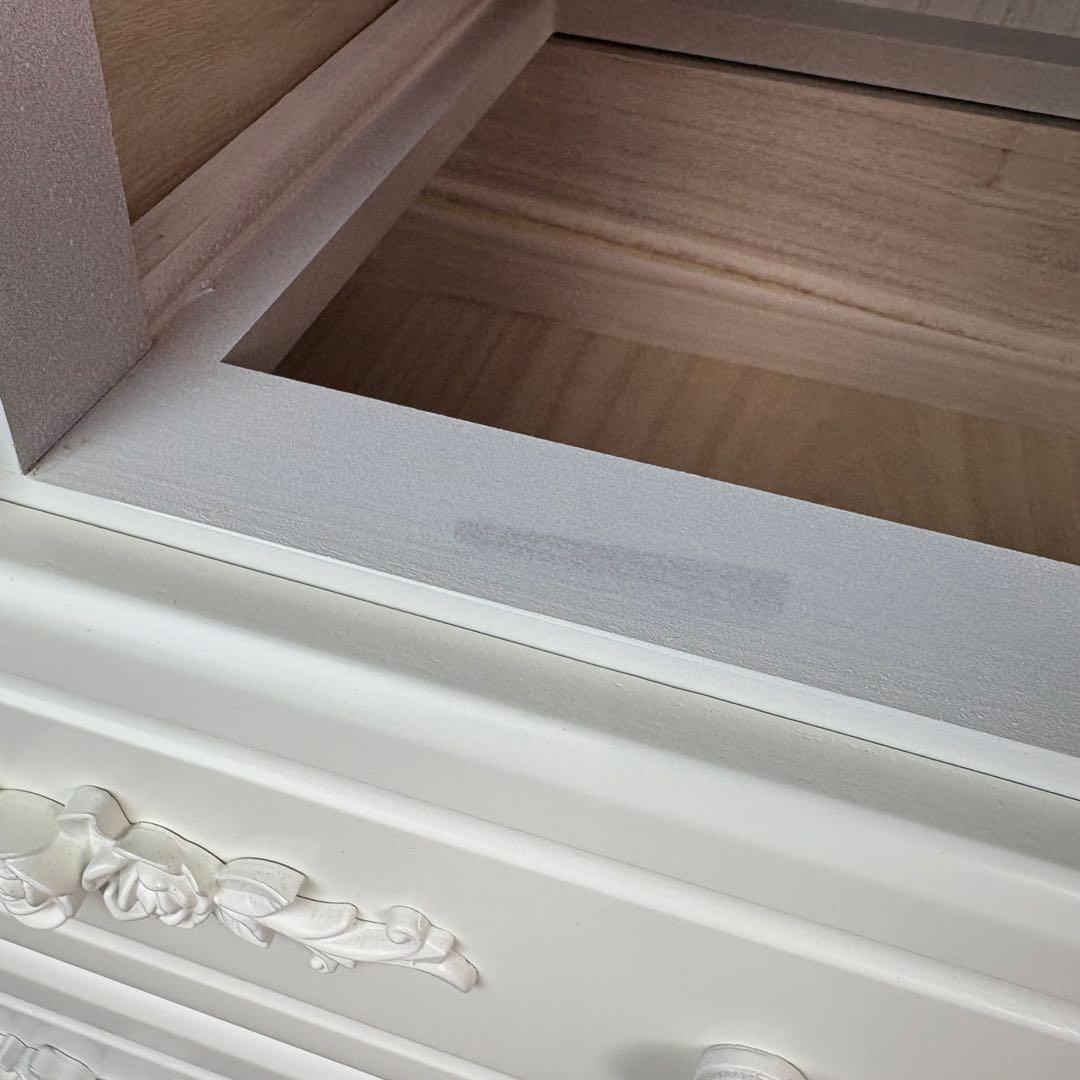 訳あり品！【99】フレンチ調ホワイトチェスト三段四つ引き木製収納家具姫系タンス