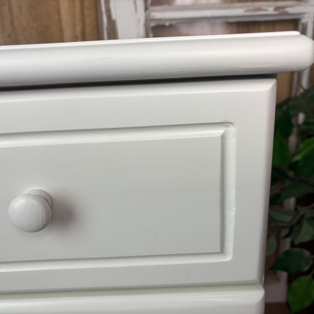 訳あり品！【99】フレンチ調ホワイトチェスト三段四つ引き木製収納家具姫系タンス