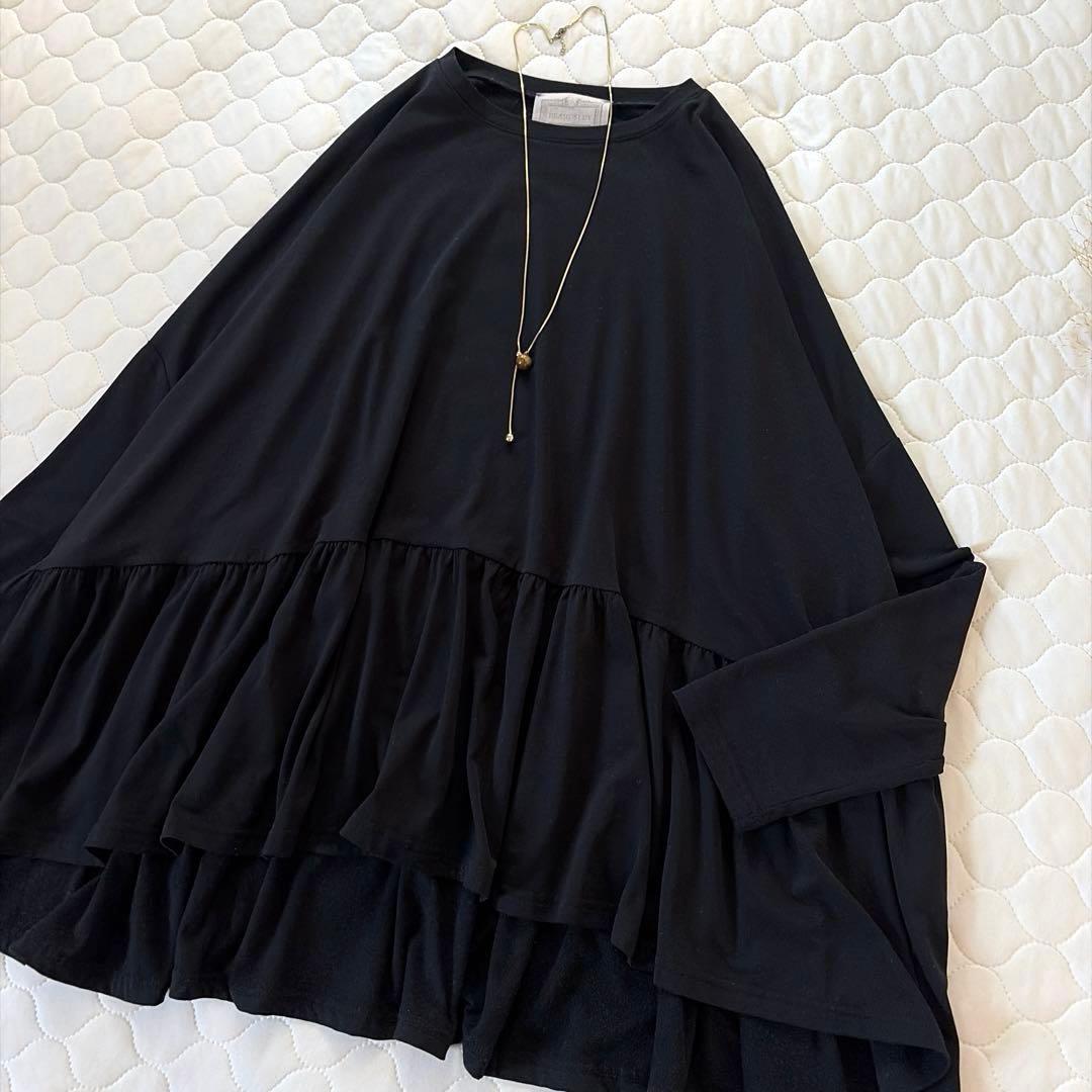 【美品】BEARDSLEY 裏起毛トロミジャージービッグTee ブラック