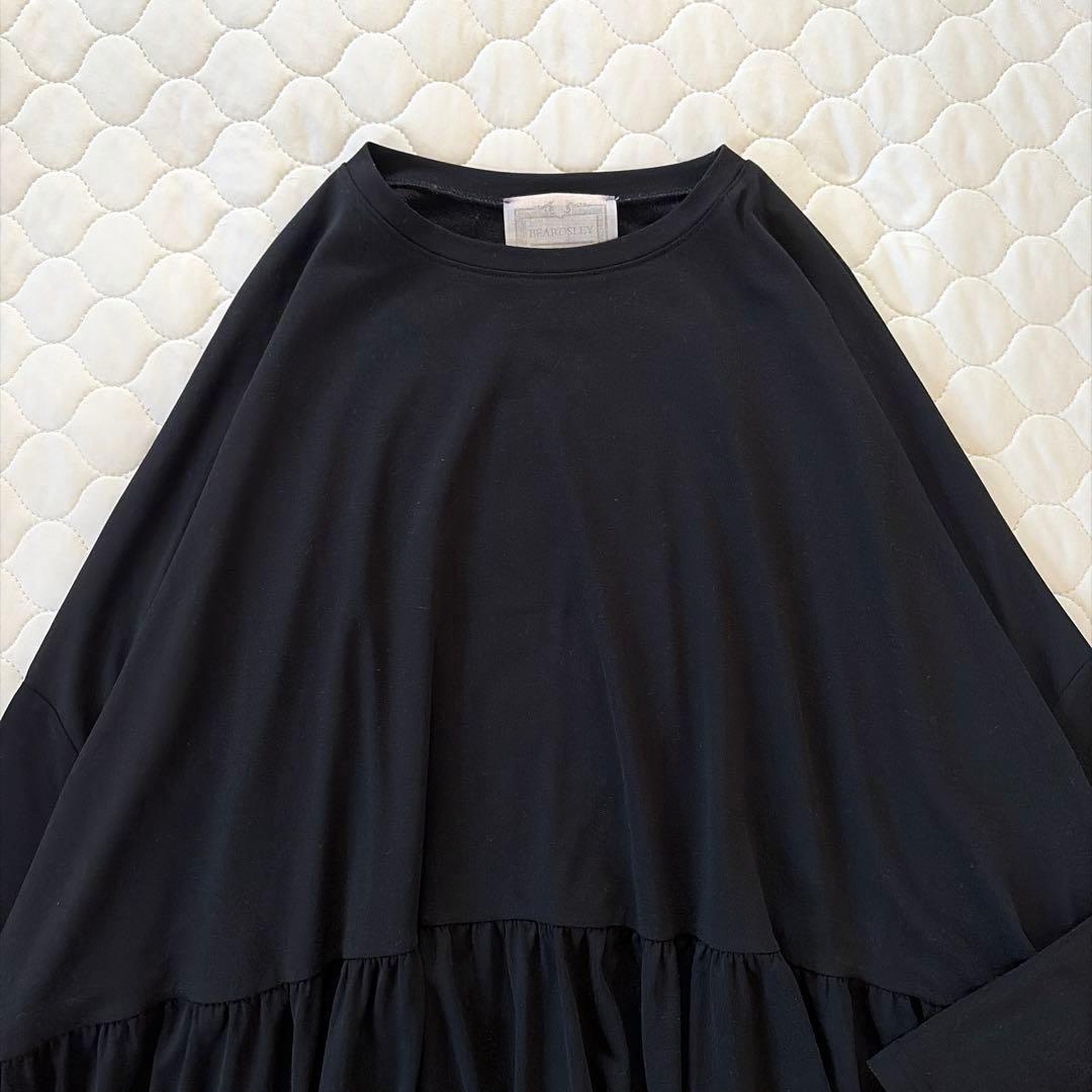 【美品】BEARDSLEY 裏起毛トロミジャージービッグTee ブラック