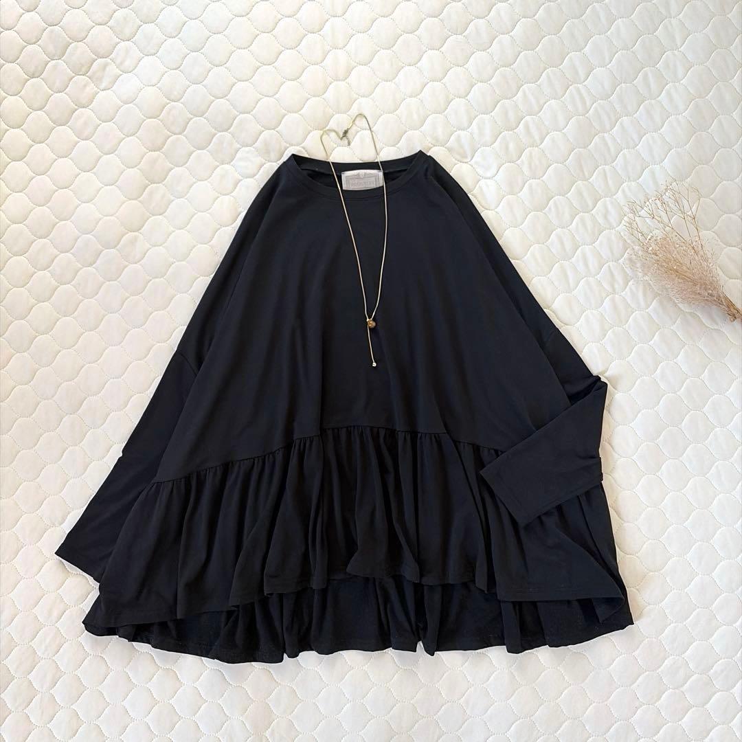 【美品】BEARDSLEY 裏起毛トロミジャージービッグTee ブラック