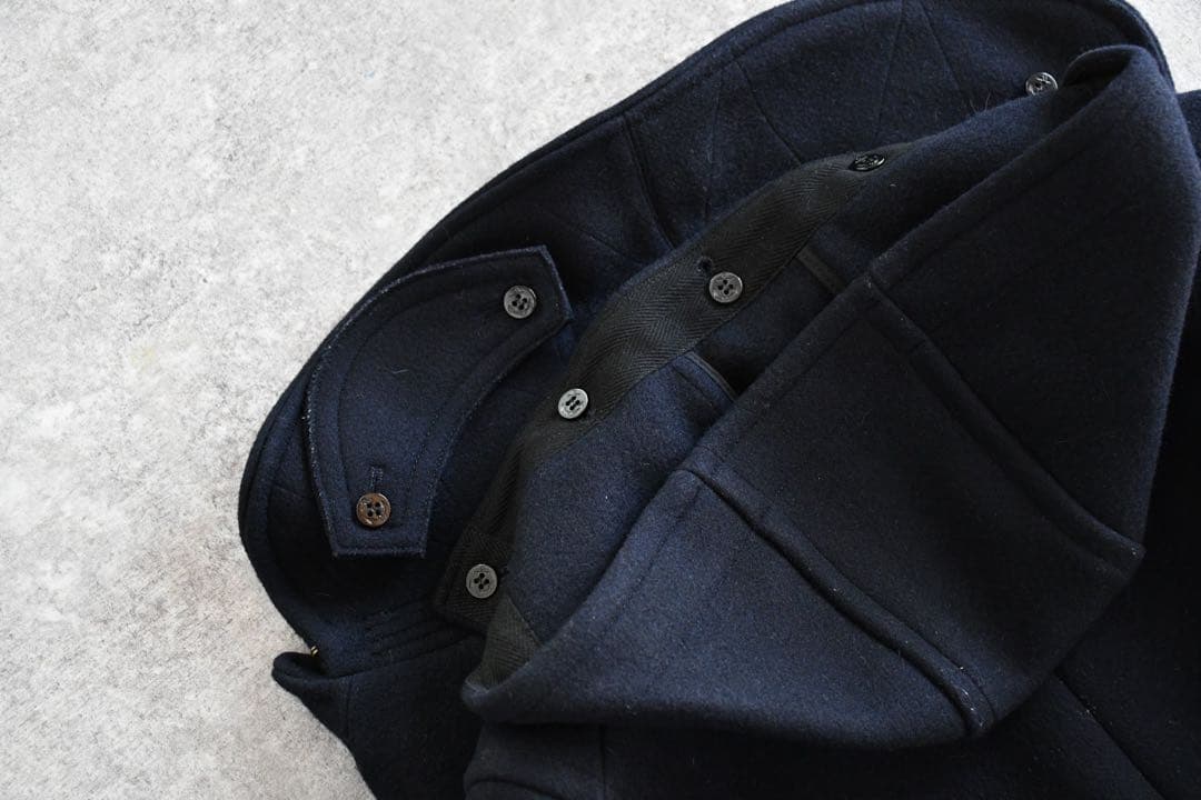 Orcival 3 フードコート　P ダッフルコート　ネイビー　メルトン