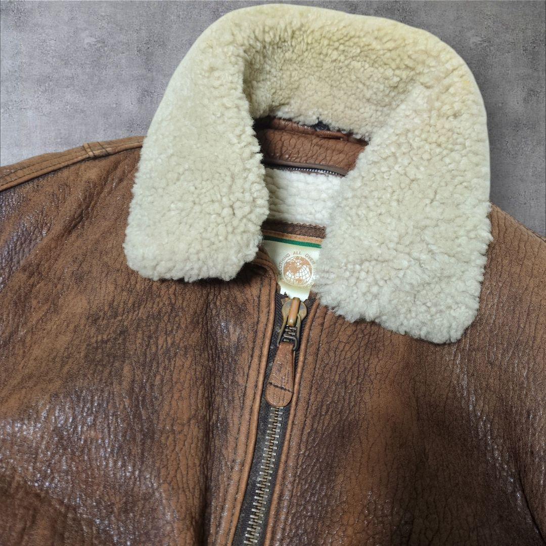 vintage G-1 襟ボアムートン レザー フライトジャケット ライナー付き