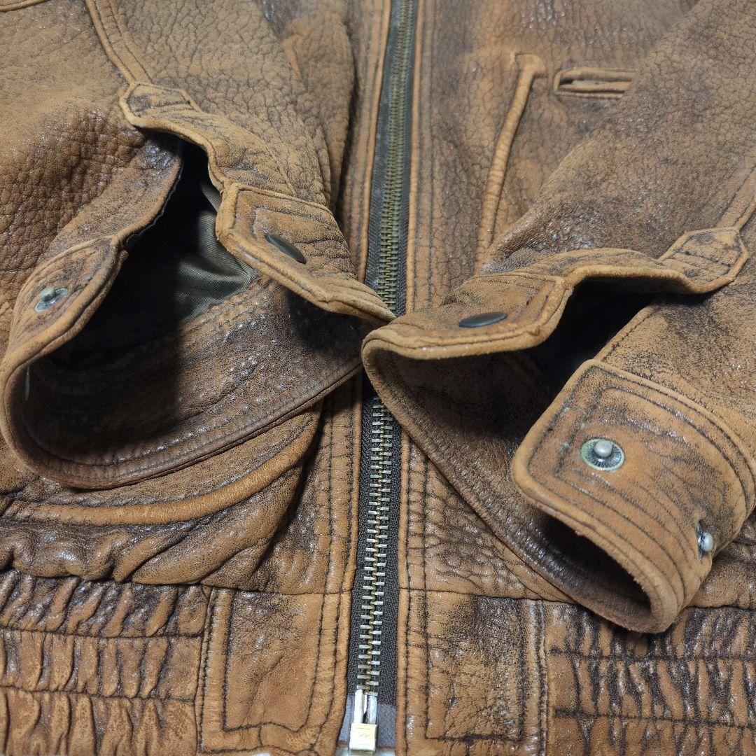 vintage G-1 襟ボアムートン レザー フライトジャケット ライナー付き