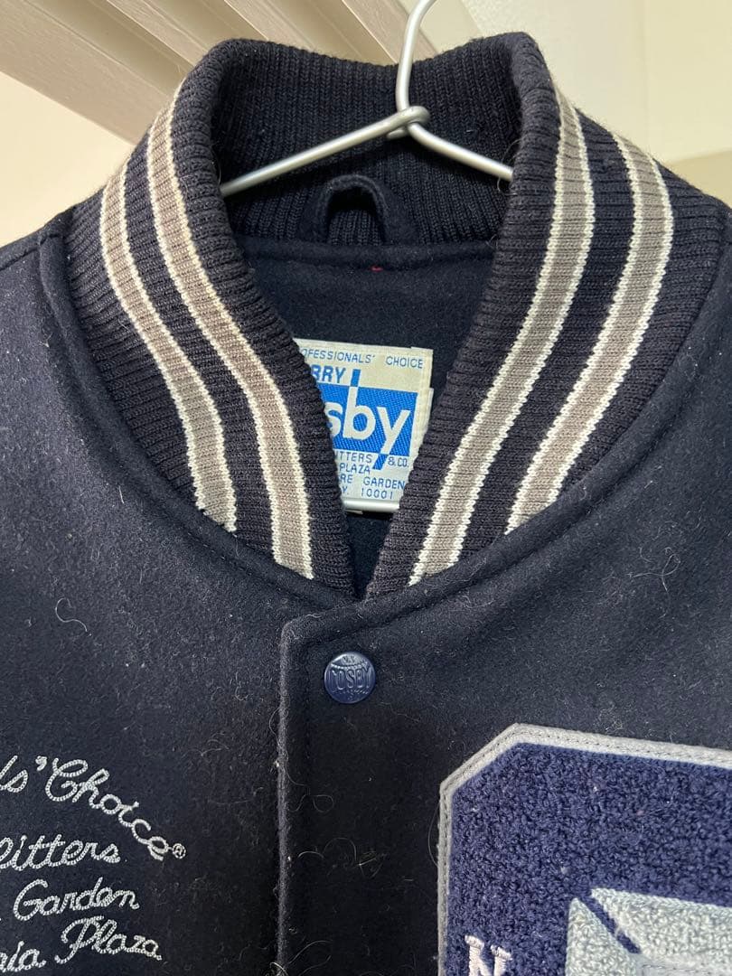 Crosby スタジャン ネイビー/グレー(袖は牛革)