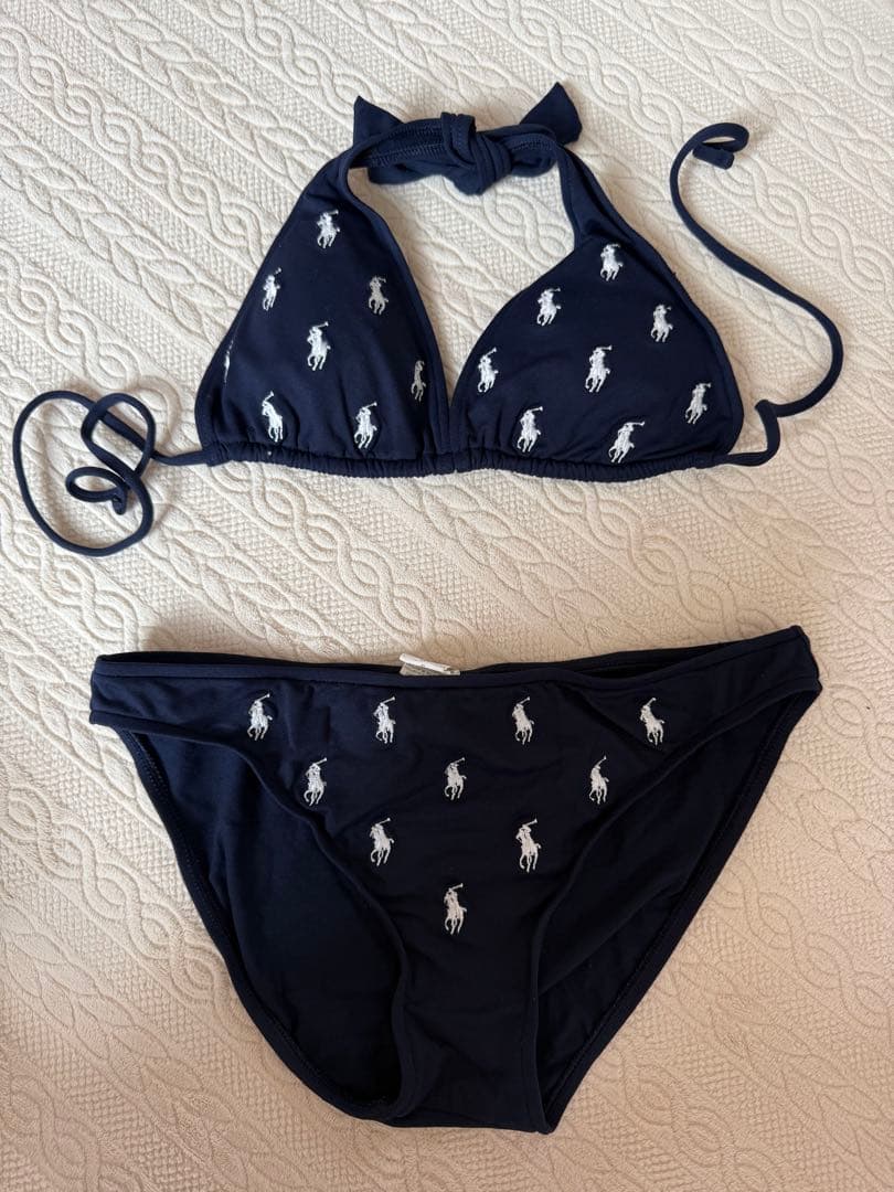 希少デザイン☆ラルフローレン☆刺繍ポロ馬ロゴビキニセット ネイビー
